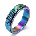 thumbnail image 6 of 6MM Gold/Rainbow/Silver/Black Spinner Band Womens Stainless Steel Ring Size 6-11, 6 of 9