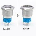 thumbnail image 3 of 2pcs 19mm 12V LED ON OFF Push Button Power Switch Latching with Wire Socket Harness, 3 of 20