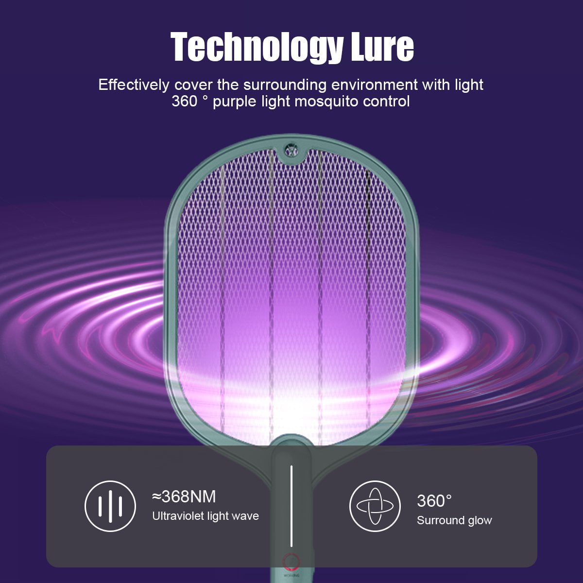 Portable Electric Fly Swatter, Bug Zapper, Mosquito Racket and Insect Killer for Outdoor and Indoor Use