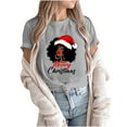 thumbnail image 4 of Camisas Navideñas Para Mujer Casual Cuello Redondo Manga Corta Árbol de Navidad Impreso Top Odeerbi ODB205674, 4 of 6