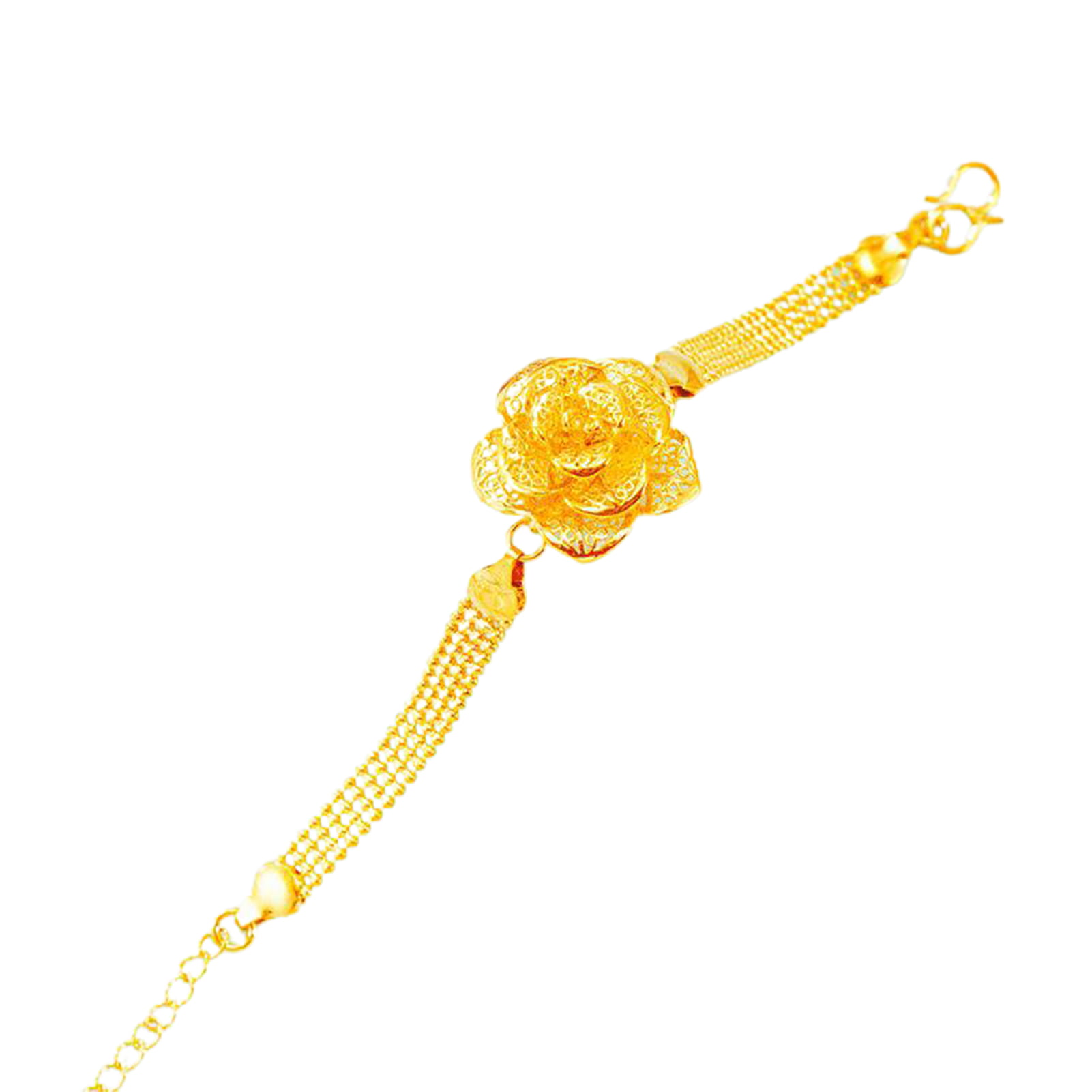 Gold Filled Oxidized Floral Bracelet