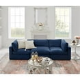 thumbnail image 2 of Kaelynn Sofa Navy Blue Linen Upholstered 3-Seat, 2 of 8