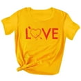 thumbnail image 2 of Hauts d'Été pour Femmes Grande Taille en Liquidation Mode Femmes T-shirt à Manches Courtes Imprimé de la Saint-Valentin Hauts Graphiques Fantaisie T-shirt à Col en V pour Femmes en Liquidation, 2 of 3