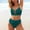 Green, variant on Solid Colors Womens Bikinis Spaghetti Straps 2 Piece High Waisted Triangle Bathing Suits Crew Neck Tummy Control Women Swimsuit Sets