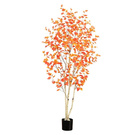 Nearly Natural 7ft. Autumn Birch Artificial Fall Tree