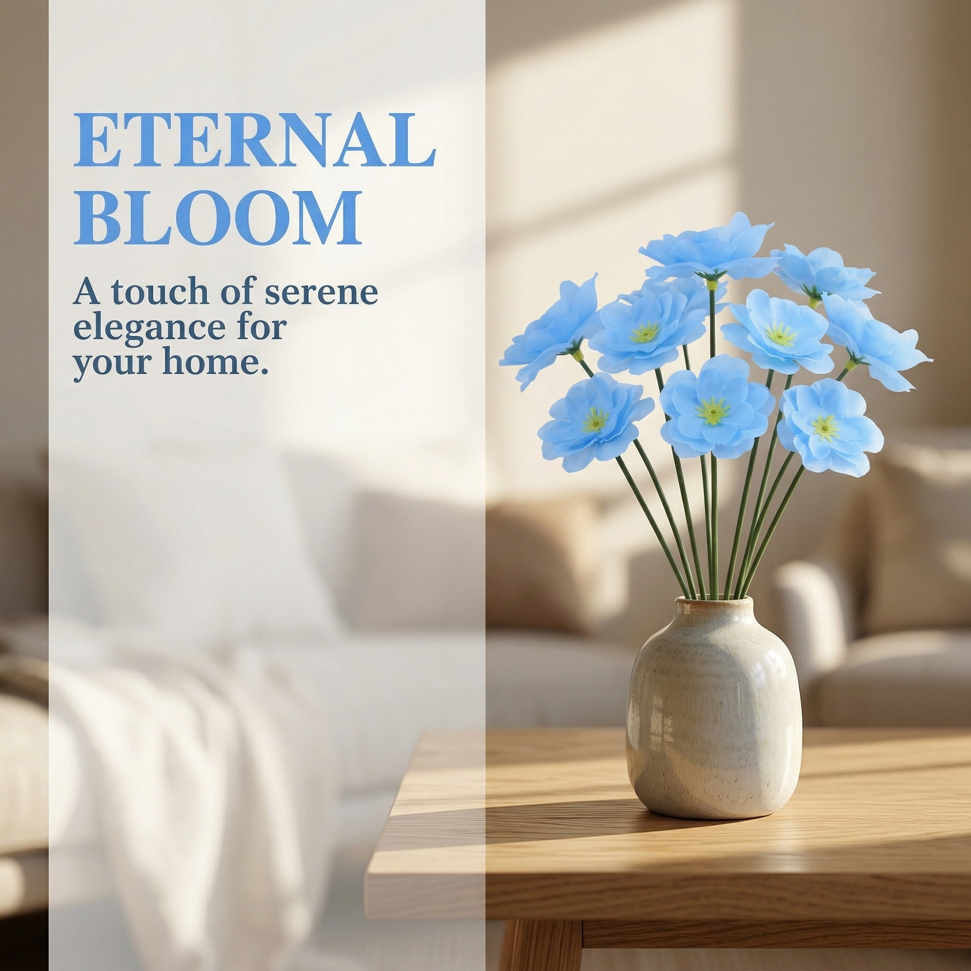 Unique Bargains Artificial Plum Blossom Mini Bouquets Detachable Heads Light Blue 5.9 in