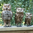 thumbnail image 3 of GROWTH TANK 2pcs/set Artificial Owl Bird Feather Realistic Taxidermy Home Garden Decor, 3 of 8