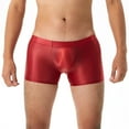 thumbnail image 2 of zeranth Men Boxer Underwear Low-rise U Convex Bag Briefs Glossy Silky Transparent Solid Color Boxer Briefs Smooth Thin Sports Panties, 2 of 7