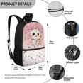 thumbnail image 5 of HUIACONG Pink Polka Dot Cat Kids Backpack for Back to School Ergonomic Adjustable Straps Water Resistant Large Capacity for Students 6‑18 Daily Use, 5 of 6