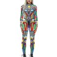 thumbnail image 1 of Women Abstract Jumpsuit Costume Catsuit Halloween Fancy Dress ( Red), 1 of 3