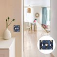 thumbnail image 7 of Yayeee Toggle Light Switch Wall Plate 2-Gang 4.56"x4.48" Decorative Outlet Cover, Blue Geometric Pattern, 7 of 7