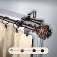 thumbnail image 2 of 28" to 48" Adjustable 3/4" Dia Double Curtain Rod in Cocoa with Ingo Finials,(4789-287), 2 of 3