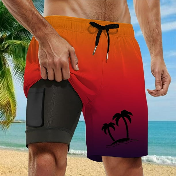 WILLBEST Bañador Corto para Hombre con Forro de Compresión y Entrepierna, con Bolsillos