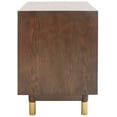 thumbnail image 3 of SAFAVIEH Justice Retro Rustic 2 Drawer Nightstand, Walnut/Black, 3 of 14