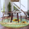 thumbnail image 4 of Round Area Rug 8ft,Watercolor Farm Sunflowers Washable Carpet Non-Slip Runner Accent Rugs Indoor Floor Mat for Bedroom Living Room Decor,You Are My Sunshine, 4 of 9