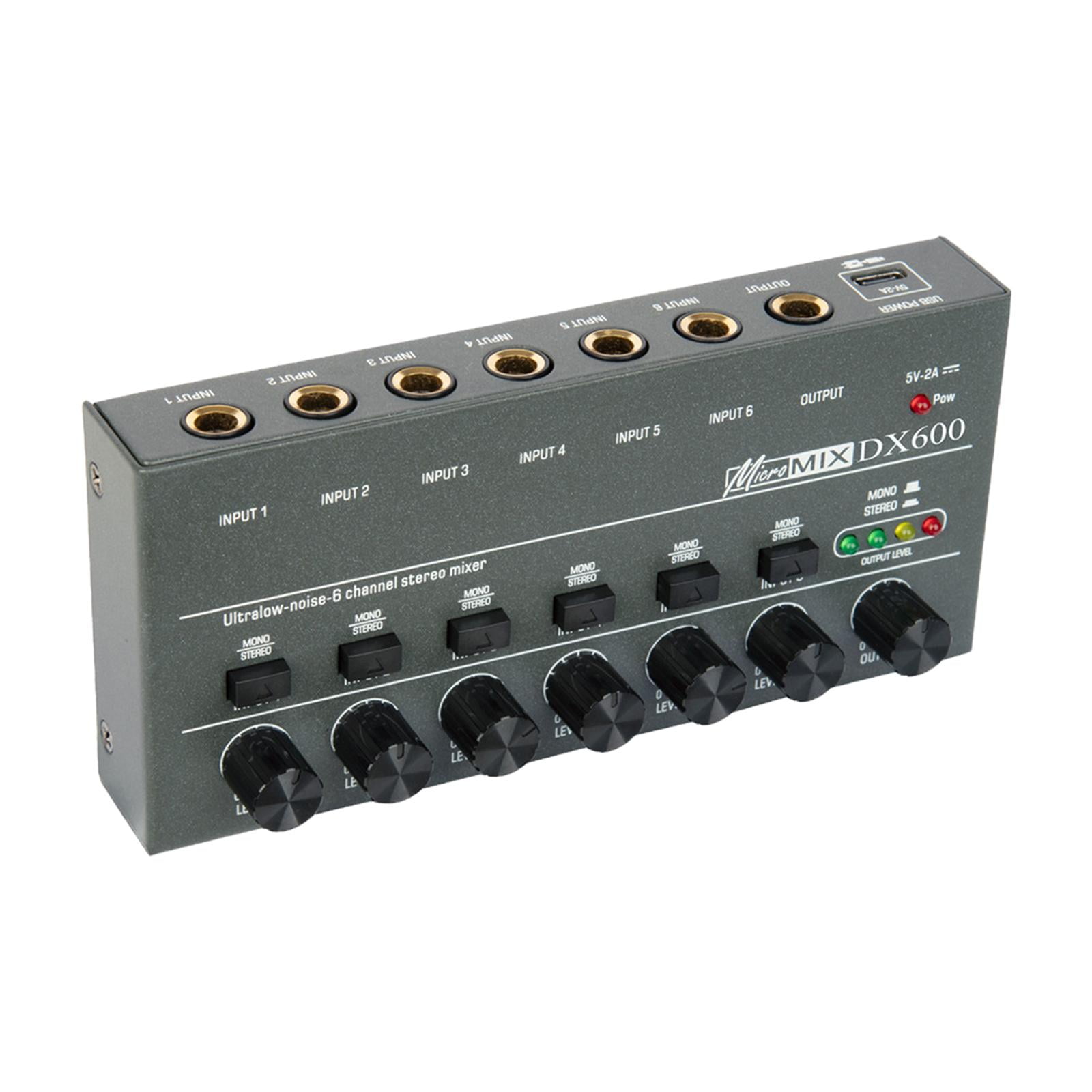 LeeQinersw 6 Input Audio Mixer, Audio Mixer for Professional And Beginners, 6 Channel Audio