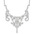 thumbnail image 4 of Sterling Silver Cubic Zirconia Fancy Scroll 17in with 2in extender Necklace, 4 of 6