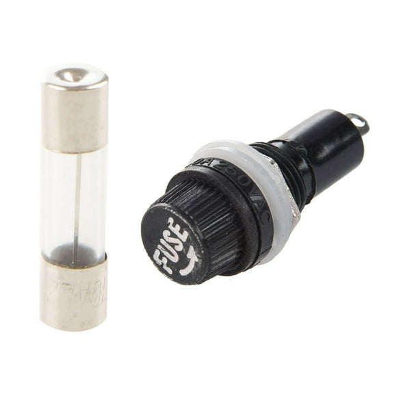 15 Pcs 10Amp 250V Fast Blow Glass Tube Fuse & 10 Pcs Electrical Panel Mounted Fuse Holder