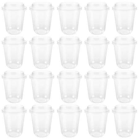 FOMIYES Clear Disposable Plastic Coffee Cups with Sip Lids for Storage 50Pcs