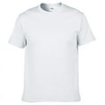 thumbnail image 3 of Camiseta de algodón de color liso con cuello redondo y manga corta en blanco, 3 of 3