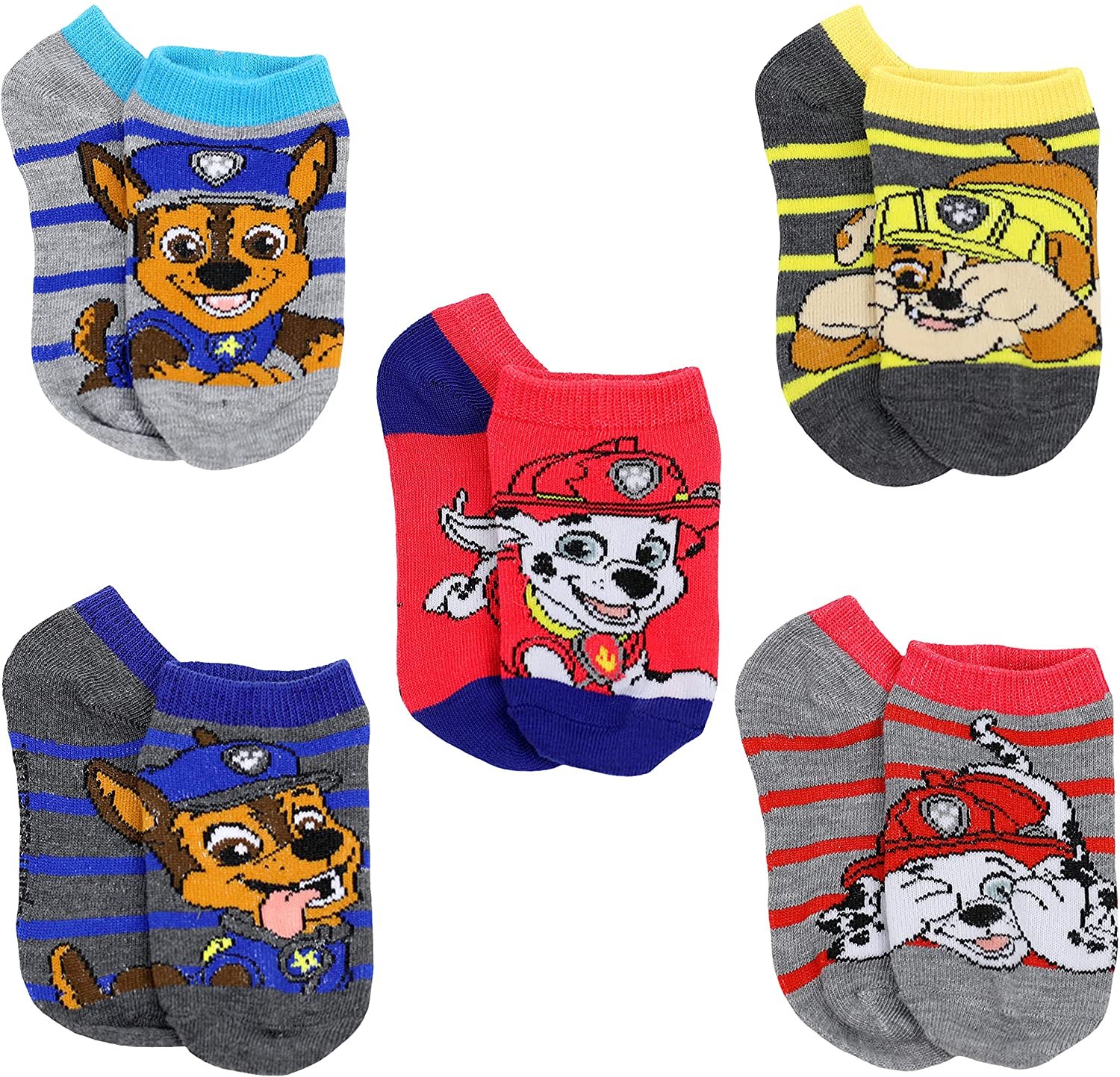 Paw Patrol Boys No Show Socks, Light Grey Heather, Small