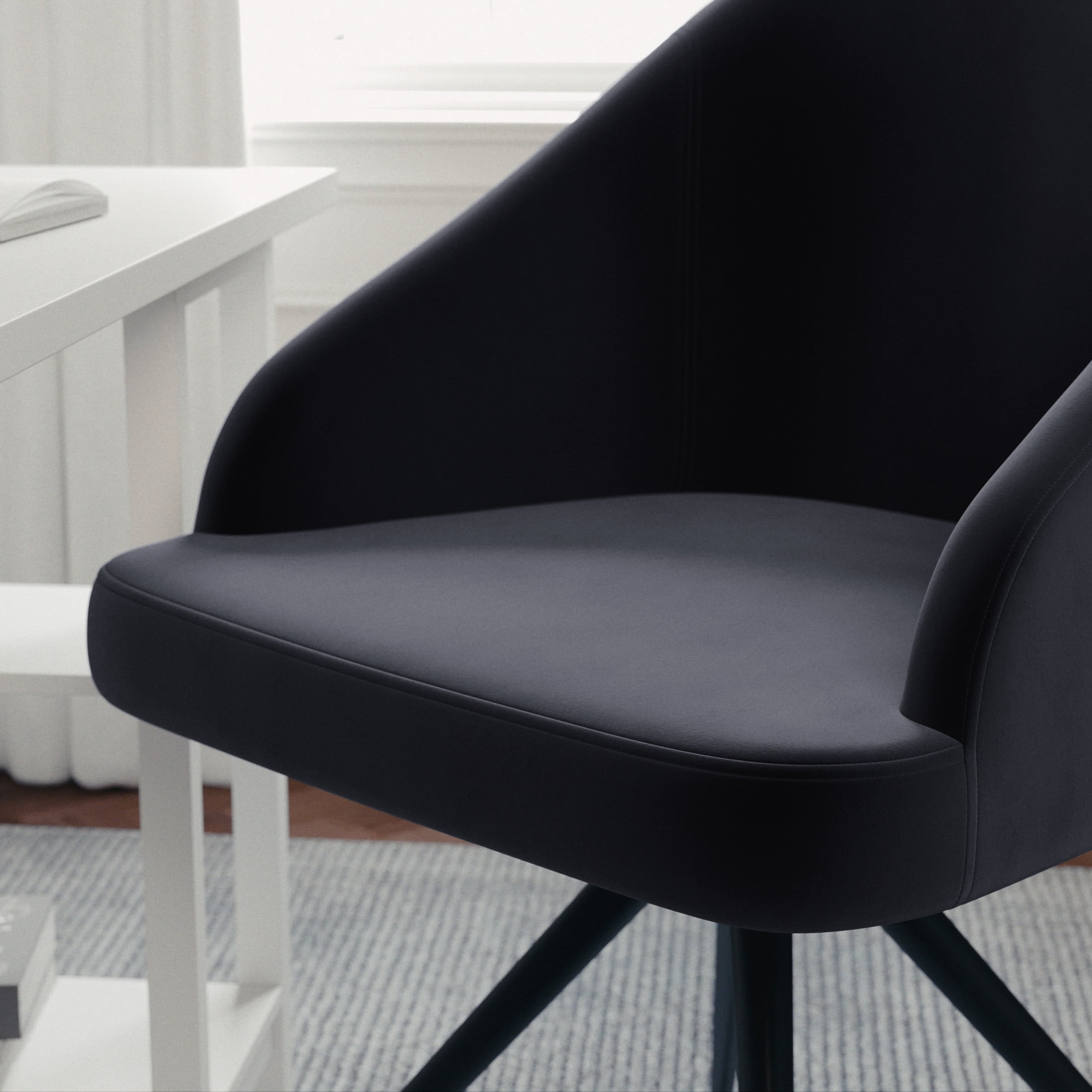 Martha Stewart Sora Upholstered Stationary Office Chair in Gray/Oil Rubbed Bronze