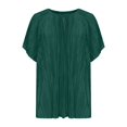 thumbnail image 5 of Cmfcve Women's Summer Plus Size Shirt Round Neck Short Sleeve Gauze Tops Breathable Loose Pullover Tee Shirt, 5 of 7