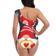 thumbnail image 5 of Pofeuu Cute Christmas Gnomes (2) Print Women's One Piece Swimsuits One Shoulder Swimwear Asymmetric Ruffle Monokinis Bathing Suits-Small, 5 of 6