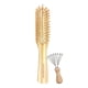 thumbnail image 1 of Cepillo de pelo de madera de bambú con rastrillo de limpieza para mujeres, hombres y niños, cerdas de bambú natural, cepillo plano de paleta pequeña para todo tipo de cabello, 1 of 5