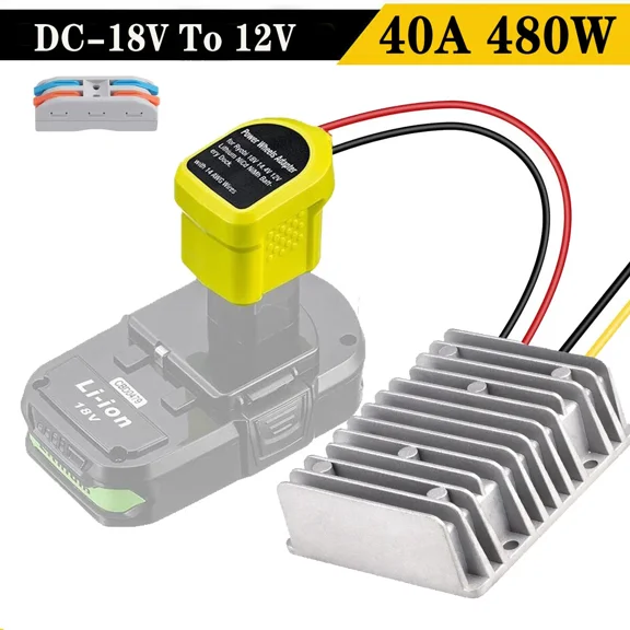 DC 18V to 12V Voltage Regulator 40A 480W Step Down Converter For RYOBI Battery