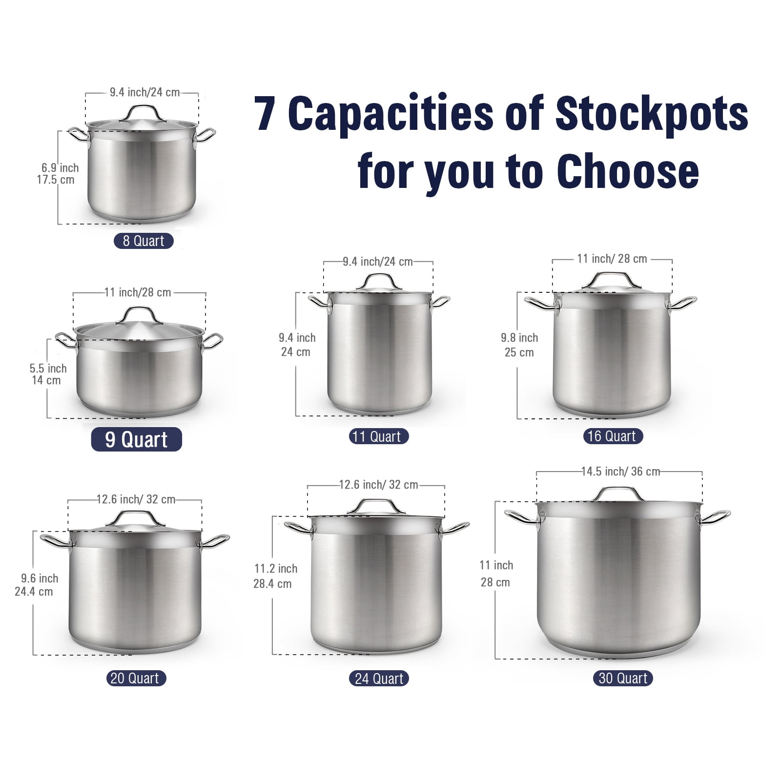 4 pc Stock Pot (4,6,8,11 Qt)