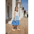 thumbnail image 5 of Arshiner Dresses for Girls Toddler Elastic Waist Loose Dress Summer Tiered Flowy Midi Dress Toddler Girl Dress, 5 of 6