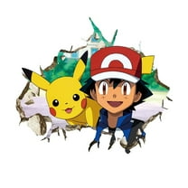 Pokemon Wall Sticker For Bedroom Living Room Nursery Party Decorations Anime Cartoon Background Self-Adhesive Wall Decor Baby Boy Girl Kids Room Wall Mural Decor Poster Gift
