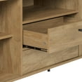 thumbnail image 2 of CorLiving Hikari Engineered Wood Tall Sideboard Buffet in Light Brown, 2 of 10