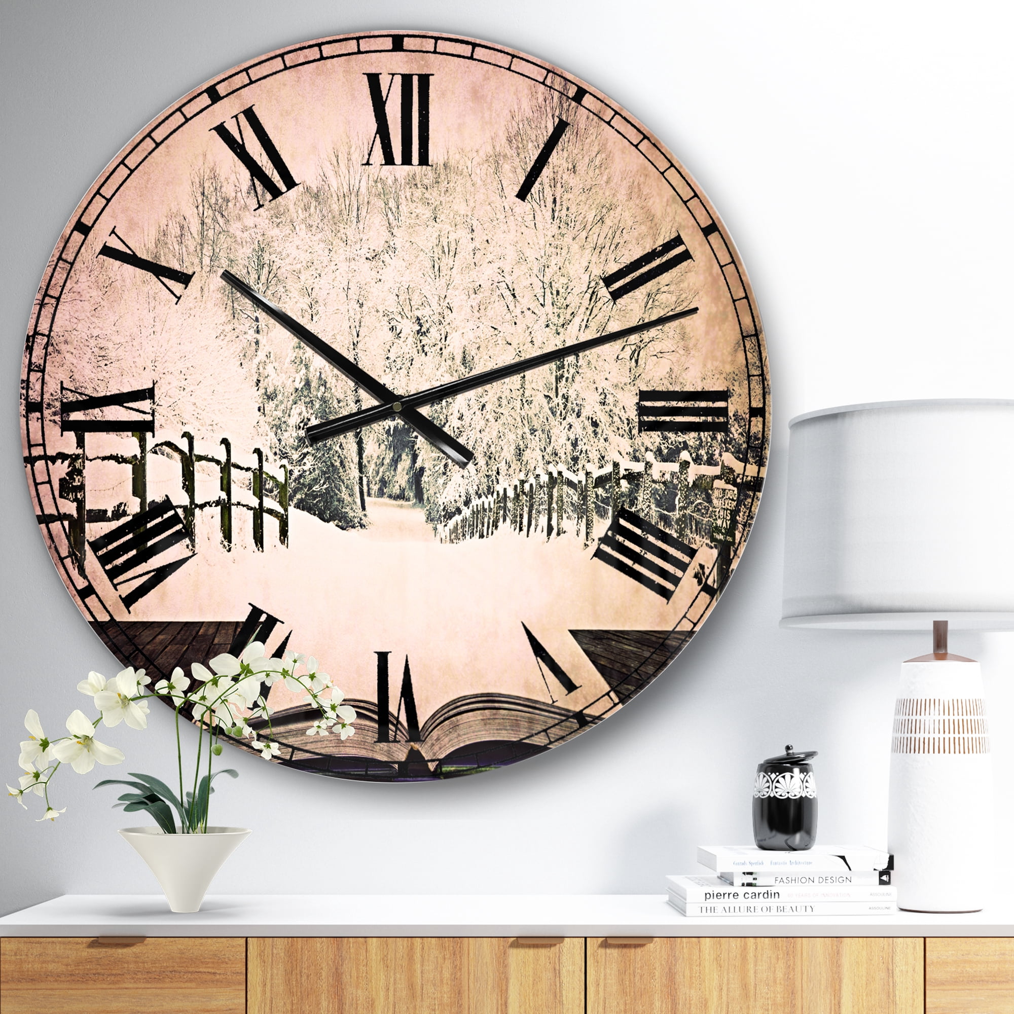 Designart 'Winter Wonderland' Traditional wall clock