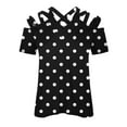 thumbnail image 4 of Giftesty Womens Summer Tops Women's Short Sleeve Fashion Casual Printed V-Neck Off-The-Shoulder Top Blouse, 4 of 5