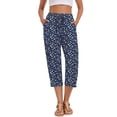 thumbnail image 2 of Fantaslook Womens Capri Pants Drawstring Casual Palazzo Trousers with Pockets Loose Floral Lounge Pants Pajama Bottoms, 2 of 9