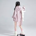 thumbnail image 3 of Kukuzhu Y2K Bunny Ear Hoodie Harajuku Kawaii Striped Zip Up Hoodie Vintage Baggy Hoodie Punk Streetwear Jackets Goth Clothes, 3 of 7