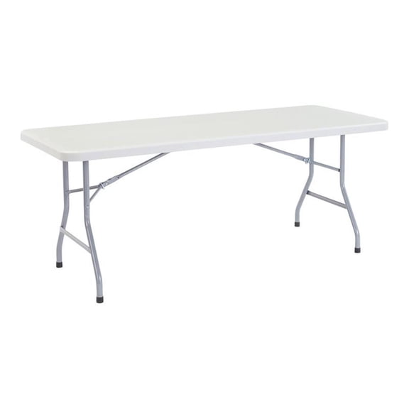 Pemberly Row 30x72" Modern Plastic Heavy Duty Folding Table in Speckled Gray