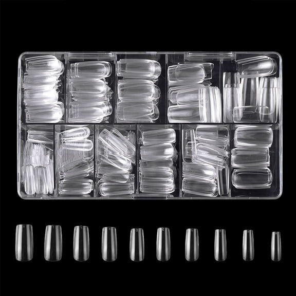 Shinycome 500Pcs Clear Full Cover Nail Tips Fake Nails Press On Nails Artificial Nails