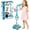 1 PC Blue, variant on Star Microphone with Stand, All in One Microphone Toy, 2025 New Karaoke Machine Toy with Music & Light, Adjustable Height