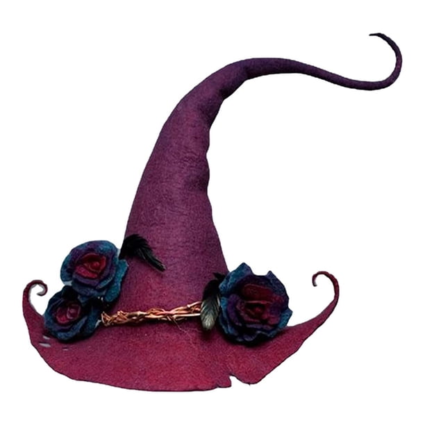 Sombreros De Bruja De Fieltro Para Halloween, Sombrero Puntiagudo Para Fiesta De Halloween, Sombrero De Fieltro, Decoración Para La Cabeza De Cosplay, Accesorios Para Disfraces Monstrate AP007249-02