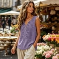 thumbnail image 4 of Lumtrix Womens Tank Tops Loose Fit Cotton Linen V Neck Henley Sleeveless Shirt Casual 2026 Summer Beach Top Purple 2XL, 4 of 6