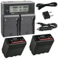 thumbnail image 1 of Kastar 2-Pack NP-F980EXP Battery and CH04 Dual Fast Charger Compatible with Elvid FieldVision 4KV2 SkyVision Neewer F100 F200 FW568 FW600 FZ200 Viltrox DC-55 DC70 II DC70 On-Camera Monitor, 1 of 9