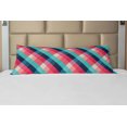 thumbnail image 1 of Geometric Body Pillow Case Cover with Zipper, Diagonal Grid Style Rhombuses with Different Colors Abstract Shapes Illustration, Decorative Accent Long Pillowcase, Multicolor, by Ambesonne, 1 of 1