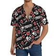thumbnail image 3 of Disketp Men's Hawaiian Vintage Skull Casino Print Shirts Button Down Holiday Beach Shirts-Medium, 3 of 7