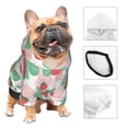 thumbnail image 3 of Fotbe Strawberry Print Small Dog Sweater Hoodies Pet Grey Hooded Soft Fleece Sweatshirts with Pocket Fall Winter Puppy Cat Sweaters Warm Clothes-X-Small, 3 of 7