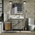 thumbnail image 2 of Jacques 36 in W Right Offset Distressed Grey Bath Vanity, White Quartz Top, & 34" Mirrors, 2 of 9