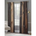 thumbnail image 4 of Vintage Wooden Sheer Curtains 84 Inch Length 2 Panels Set, Brown Modernism Retro Farmhouse Voile Window Treatment Rod Pocket Curtains Sheers Drapes for Bedroom/Living Room/Kitchen 52"x84"x2, 4 of 7