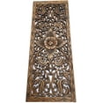 thumbnail image 2 of Floral Wood Carved Wall Panel. Decorative Thai Wall Relief Panel Sculpture. Size 35.5"x13.5"Available Color Options, 2 of 10